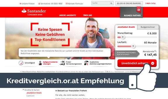 Kreditrechner Österreich | Aktuelle Kredit Zinsen berechnen